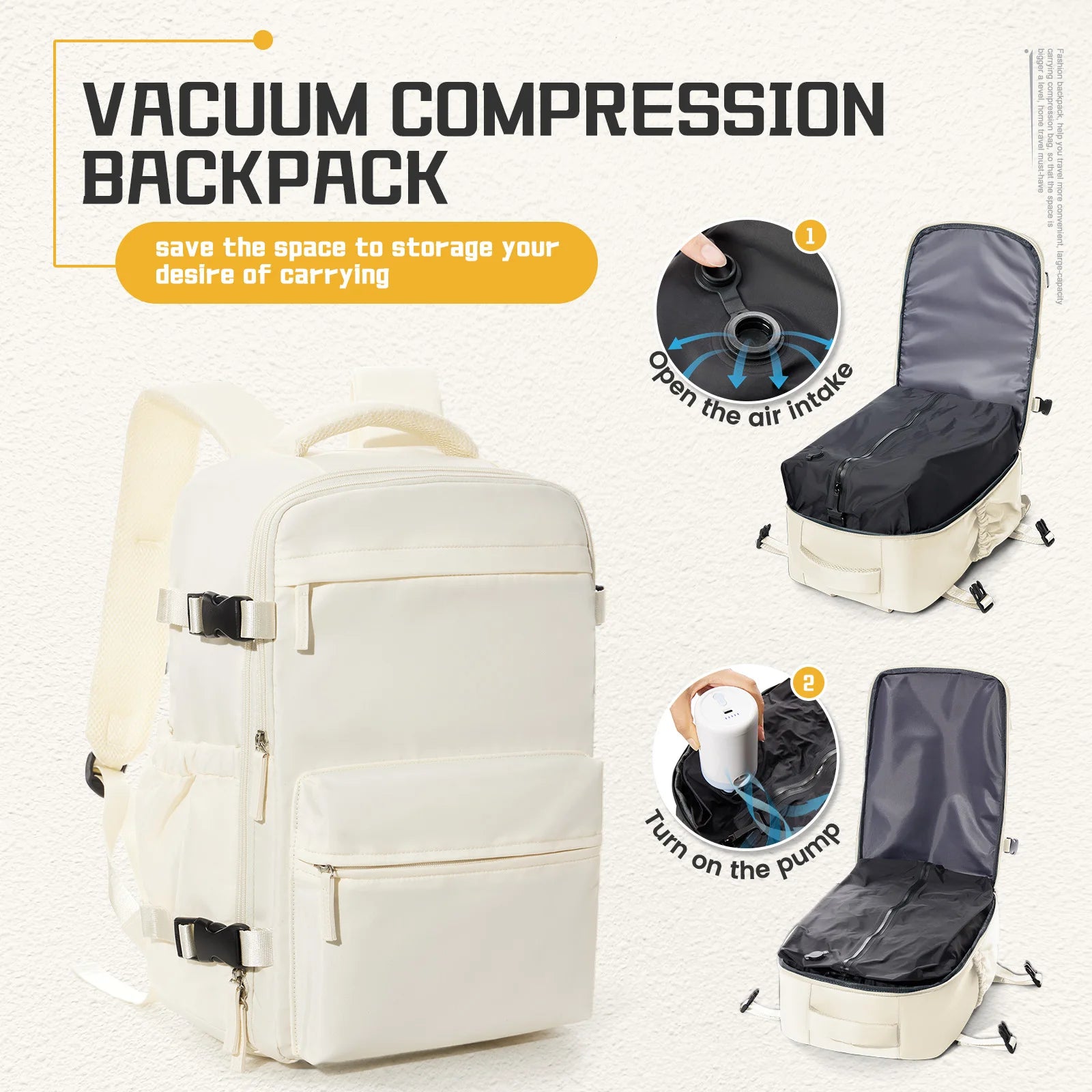 Vacuum Compression Backpack Cabin Bag