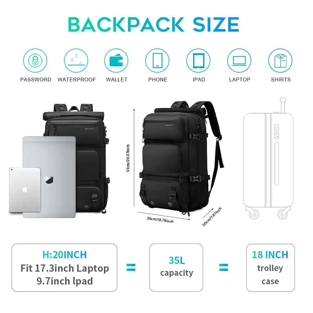 30L Anti-Theft Waterproof Hiking Camping Backpack