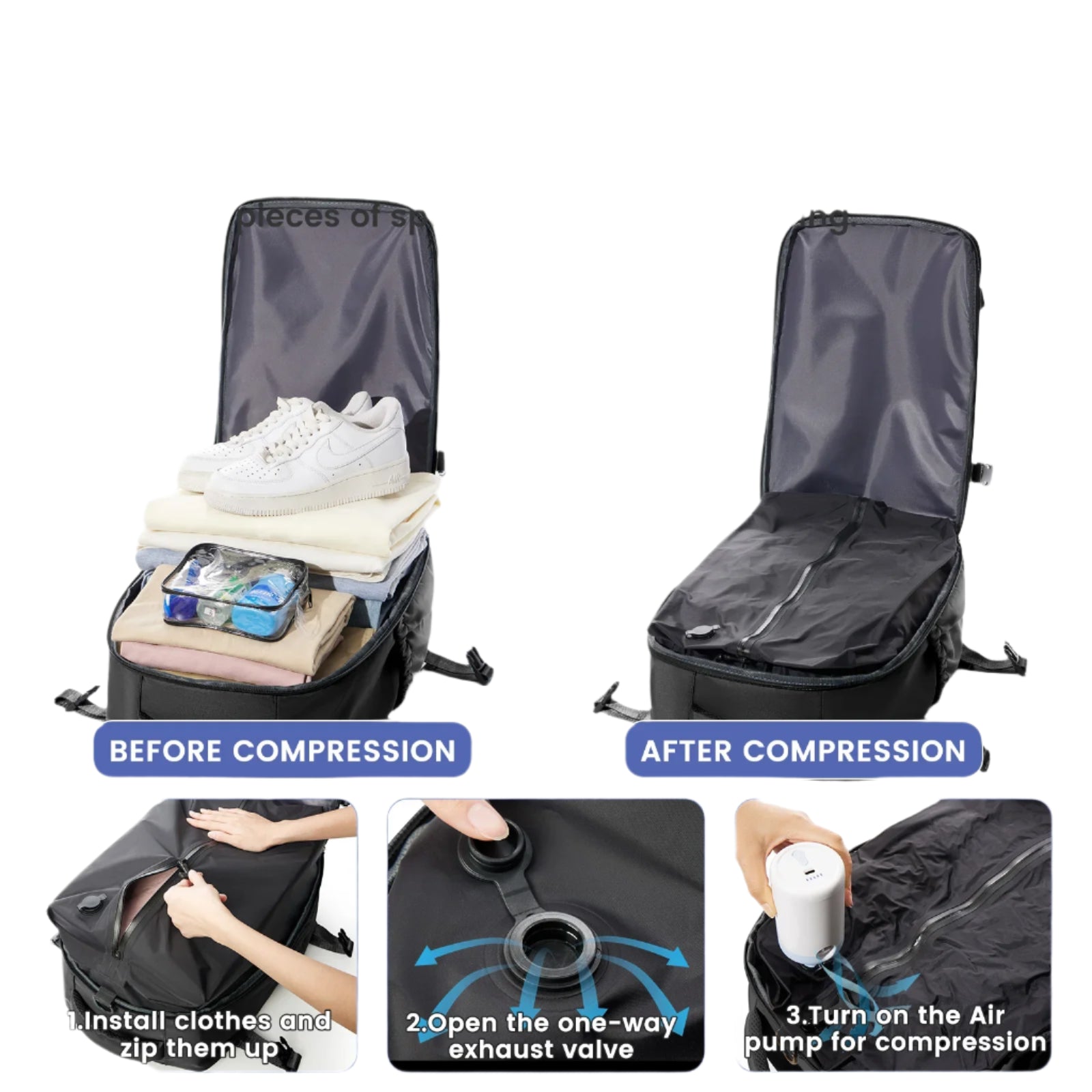 Vacuum Compression Backpack Cabin Bag